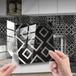 PVC Crystal Covered Film Geometric Pattern Tile Wall Sticker - Image 5