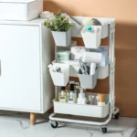 4 PCS Home Cart Back Hanging Plastic Storage Basket - Image 5