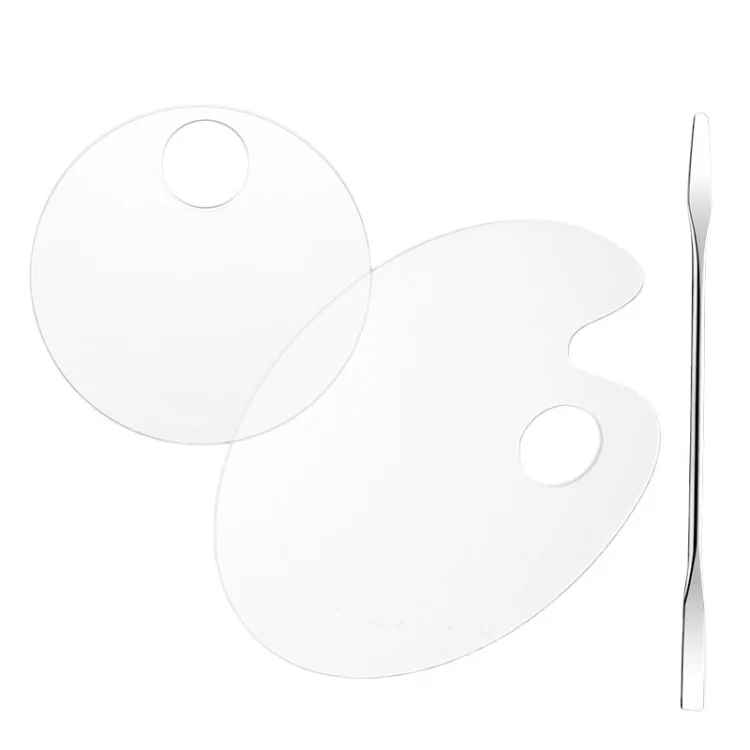 TBD0602124401_1.webp Acrylic Makeups Manicure Transparent Palette With Color Stick, Specification: Elliptical Plate+Stick - Image 2