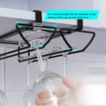 Free Punch Cabinet Wrought Iron Wine Glass Holder Upside Down Rack,Style: - Image 2