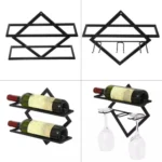 Wall Mounted Wine Rack Kitchen Dining Room Hanging Wine Glass Wine Bottle Rack - Image 2