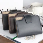Baellerry Casual Multifunctional Wallet Zipper Buckle Tri-fold Coin Purse For Men - Image 2