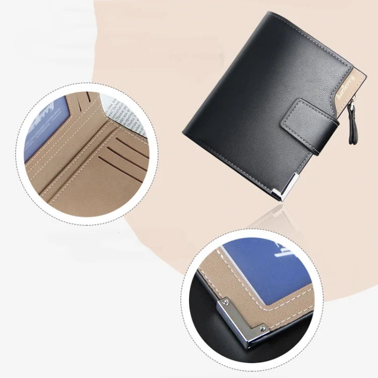 TBD0602129201_B2.webp Baellerry Casual Multifunctional Wallet Zipper Buckle Tri-fold Coin Purse For Men - Image 3