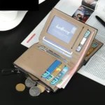 Baellerry Casual Multifunctional Wallet Zipper Buckle Tri-fold Coin Purse For Men - Image 4