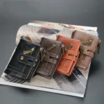 Baellerry  Short Wallet Double Zipper Tri-Fold Wallet For Men - Image 2