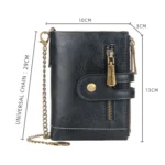 Baellerry  Short Wallet Double Zipper Tri-Fold Wallet For Men - Image 3