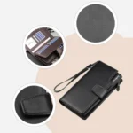 Baellerry Casual Wallet Long Clutch Tri-fold Wallet Multifunctional Phone Bag For Men - Image 4