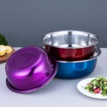 3 PCS / Set SiGang Stainless Steel Kitchen Supplies Seasoning Colorful Basin - Image 2