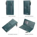 Baellerry  Ladies Long Large Capacity Buckle Zip Clutch Multi-Card Wallet - Image 3