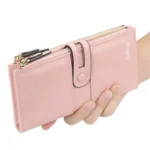 Baellerry  Ladies Long Large Capacity Buckle Zip Clutch Multi-Card Wallet - Image 6