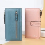 Baellerry  Ladies Long Large Capacity Buckle Zip Clutch Multi-Card Wallet - Image 7