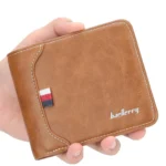 Baellerry Short Wallet Tri-fold Horizontal Coin Purse For Men - Image 7