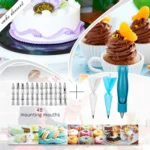 124-in-1 Cake Turntable Piping Nozzle Piping Bag Baking Tool Set - Image 6