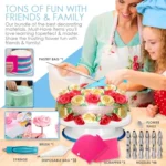 124-in-1 Cake Turntable Piping Nozzle Piping Bag Baking Tool Set - Image 7