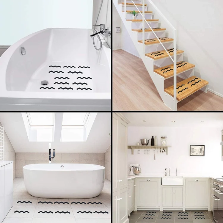 TBD0602133501_B3.webp 24pcs /Bag Wavy Shaped Gravel Pattern Bathtub Non-Slip Sticker - Image 4