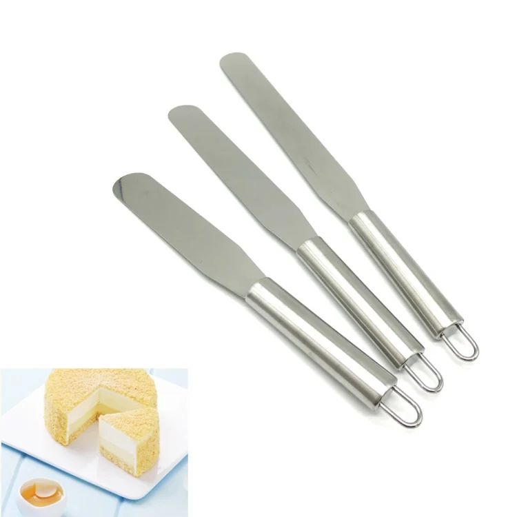 TBD06021373.webp 2 PCS Stainless Steel Straight Spatula Cream Scraper - Image 1