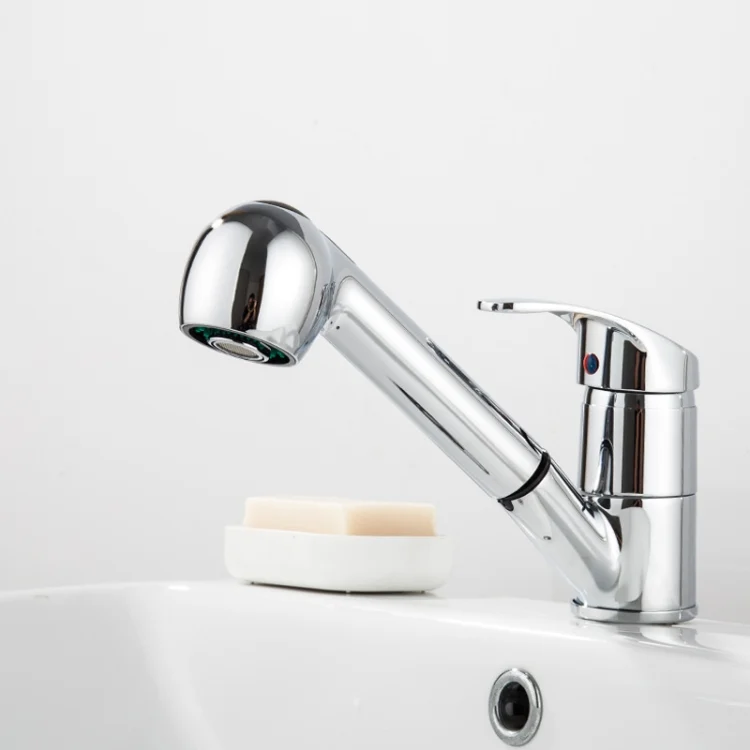 Pull-Out Hot And Cold Telescopic Scrubbed Water Tank Faucet