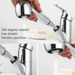 Pull-Out Hot And Cold Telescopic Scrubbed Water Tank Faucet - Image 4