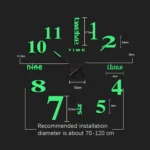 M002 Night Light DIY Digital Wall Clock Living Room Decoration Silent Clock - Image 3