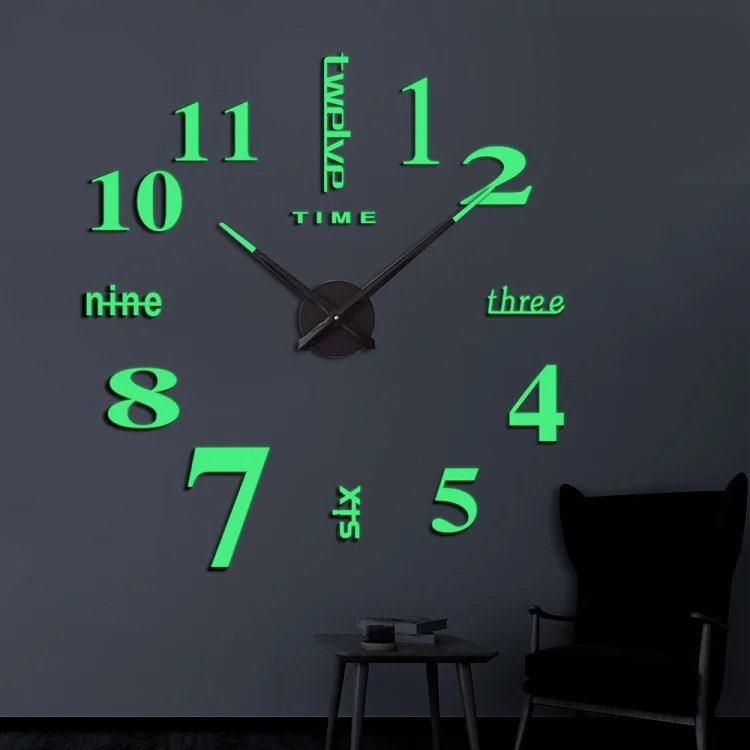 TBD06021499_6.webp M002 Night Light DIY Digital Wall Clock Living Room Decoration Silent Clock - Image 7