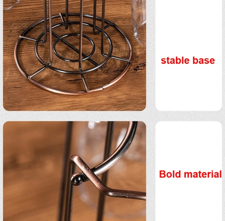 TBD0602154901_B4.webp Wrought Iron Red Wine Glass Holder Decanter Stand Goblet Holder - Image 5