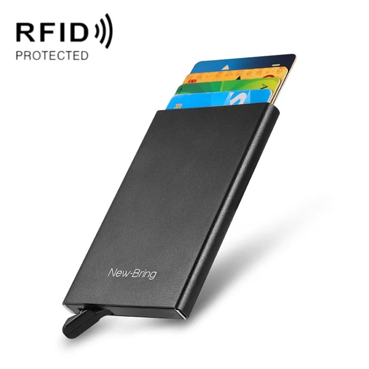 TBD0602156602.webp NEWBRING Metal Wallet Automatic Pop-up Anti-degaussing Card Holder - Image 1