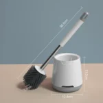 TPR Soft Glue Long-handle Toilet Brush with Base, Spec: - Image 3
