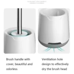 TPR Soft Glue Long-handle Toilet Brush with Base, Spec: - Image 6