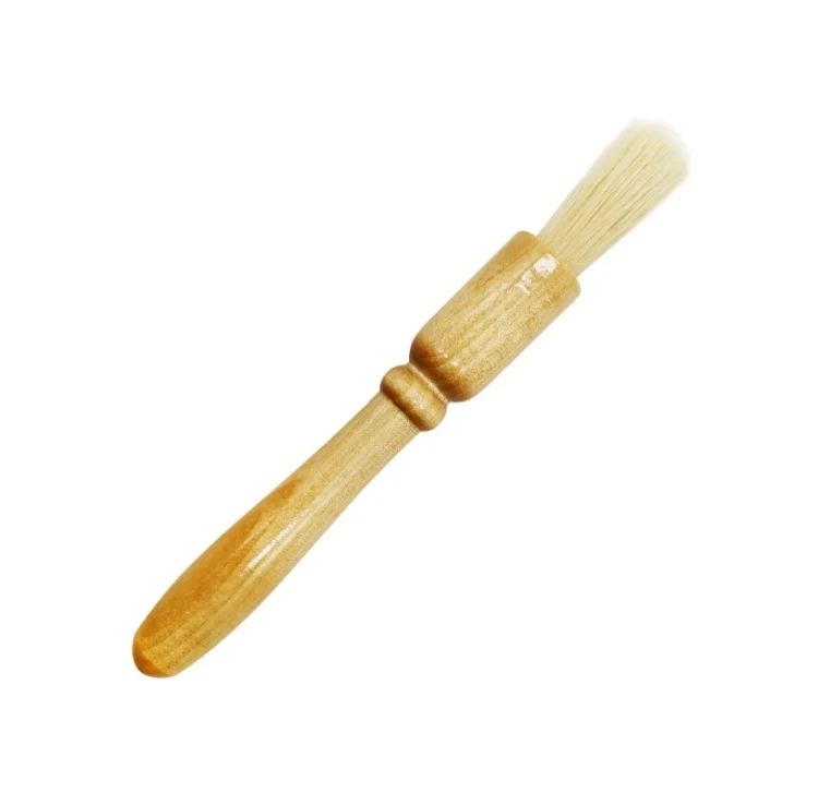 Wooden Handle Coffee Grinding Brush Barbecue Brush Pig Bristle Cleaning Brush