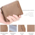 Baellerry D1307 Men Vertical Multi-card Tri-fold Small Wallet Thin Buckle Coin Purse - Image 5