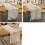 Widened And Stitched Rustic Knitted Hollow Tablecloth - Image 2