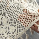 Widened And Stitched Rustic Knitted Hollow Tablecloth - Image 3