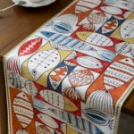 Home Chenille Polyester Tassel Table Runner - Image 3