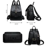 BM62-2 Soft Leather Anti-Theft Versatile Large CapacityTravel Backpack - Image 3
