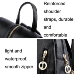 BM62-2 Soft Leather Anti-Theft Versatile Large CapacityTravel Backpack - Image 4