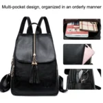 BM62-2 Soft Leather Anti-Theft Versatile Large CapacityTravel Backpack - Image 6