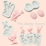 2 PCS Easter Bunny Egg Chocolate Baking Clay Silicone Mold - Image 5