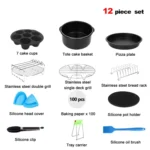 12 PCS/Set 7 Inch Air Fryer Baking Accessories Stainless Steel Set - Image 2