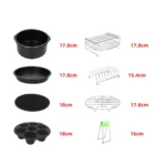 12 PCS/Set 7 Inch Air Fryer Baking Accessories Stainless Steel Set - Image 3