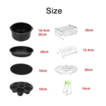 13 PCS/Set 8 inch Air Fryer Baking Accessories Set - Image 3