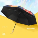 3-fold 8-bone Hand-opened Sunny and Rainy Umbrella Black Glue Sunscreen Umbrella - Image 3