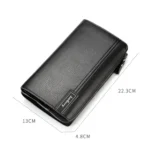 Baellerry Men PU Leather Clutch Business Casual  Lychee Pattern Zipper Wallet - Image 3