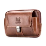 BULL CAPTAIN Multifunctional Leather Mobile Phone Small Waist Bag For Men