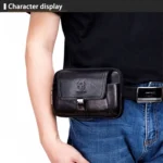 BULL CAPTAIN Multifunctional Leather Mobile Phone Small Waist Bag For Men - Image 6