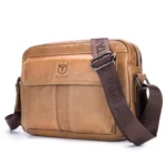 BULL CAPTAIN  Double Layer Leather One Shoulder Messenger Bag For Men
