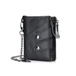 BULL CAPTAIN  Leather Three-fold Zipper Wallet For Men