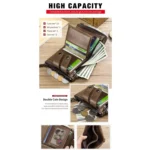 BULL CAPTAIN  Leather Three-fold Zipper Wallet For Men - Image 5