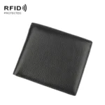 RFID Anti-theft First Layer Cowhide Coin Purse Men Wallet