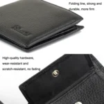 RFID Anti-theft First Layer Cowhide Coin Purse Men Wallet - Image 3