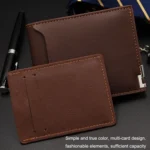 MenBense Short Fashion Leisure Iron Side Pumping Card Clip Wallet - Image 7